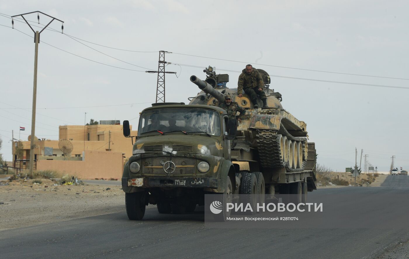 Сирийская армия и отряды ополчения на подступах к Пальмире