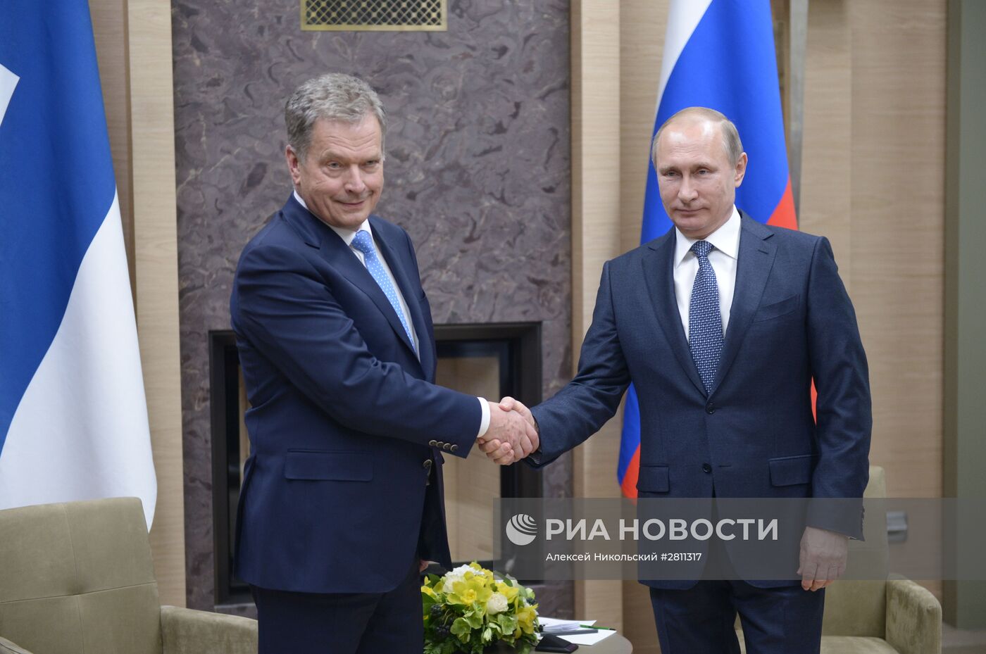 Президент РФ В. Путин встретился с президентом Финляндии С. Ниинистё