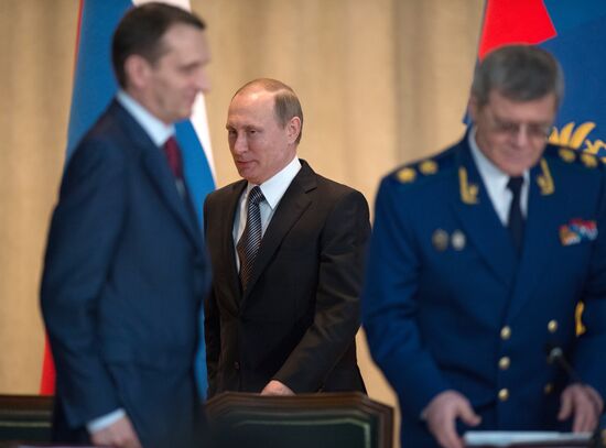 Президент РФ В.Путин принял участие в расширенном заседании коллегии Генеральной прокуратуры РФ