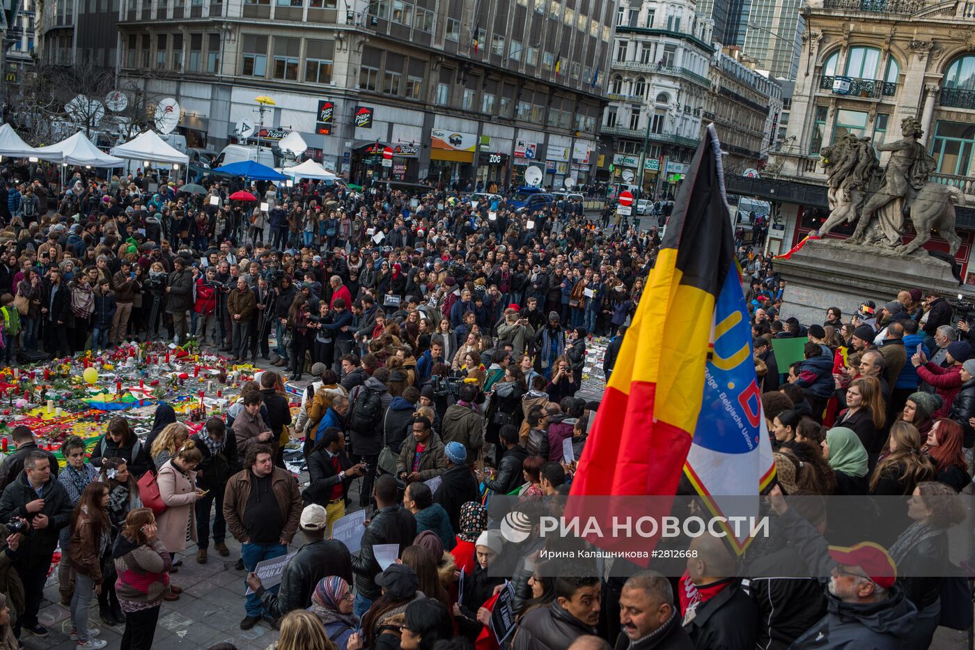 Ситуация в Брюсселе после серии взрывов в аэропорту и метро