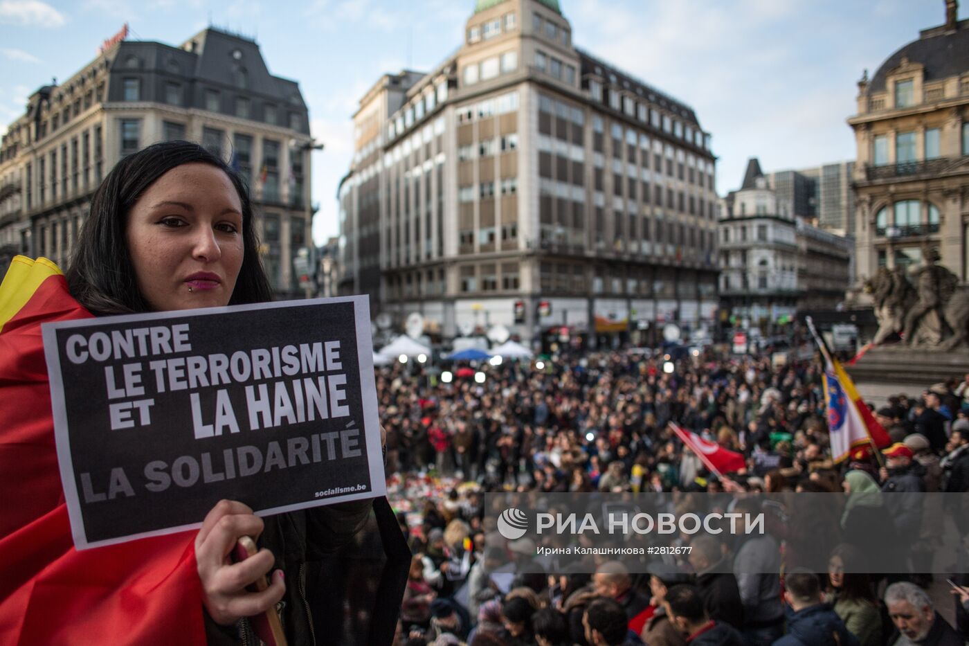 Ситуация в Брюсселе после серии взрывов в аэропорту и метро