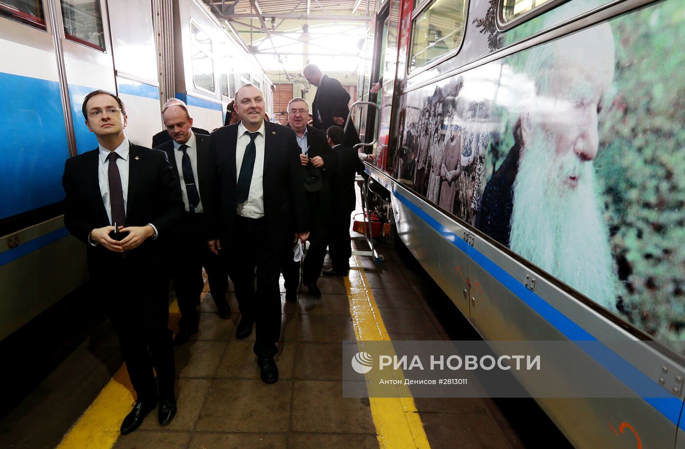 Запуск поезда "Герои на все времена" в честь Года российского кино