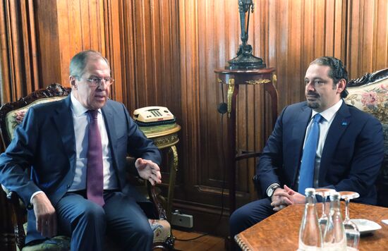 Встреча главы МИД РФ С. Лаврова и лидера политической партии "Мустакбаль" С. Харири