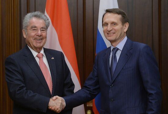 Встреча председателя Государственной Думы РФ С. Нарышкина с президентом Австрии Х. Фишером
