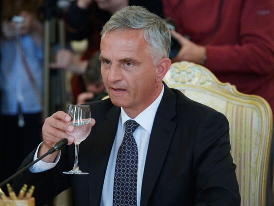 Встреча главы МИД РФ С. Лаврова с министром иностранных дел Швейцарии Д. Буркхальтером