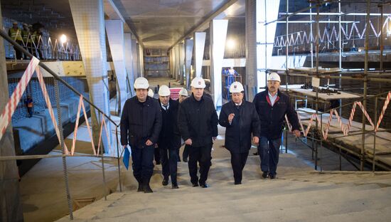 Мэр Москвы С. Собянин проинспектировал ход строительства первого участка Третьего пересадочного контура метро