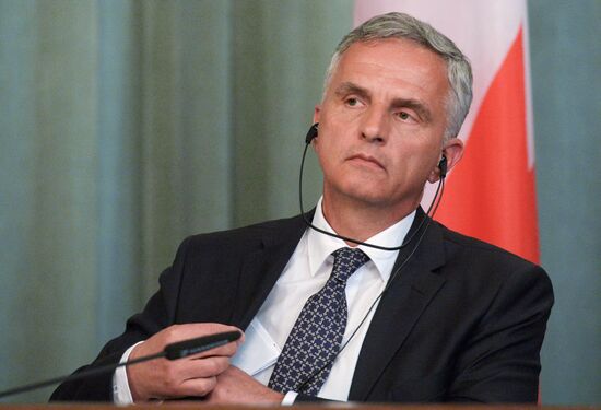 Встреча главы МИД РФ С. Лаврова с министром иностранных дел Швейцарии Д. Буркхальтером