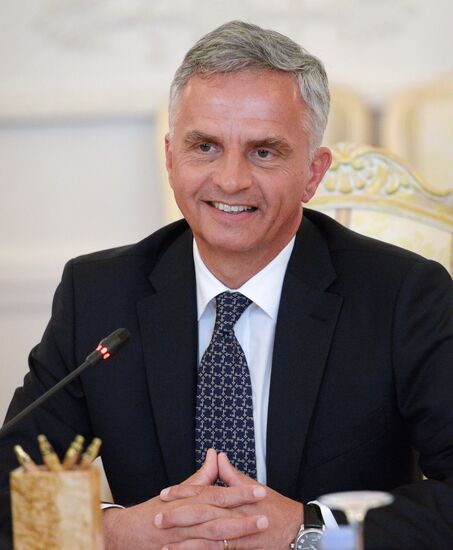 Встреча главы МИД РФ С. Лаврова с министром иностранных дел Швейцарии Д. Буркхальтером