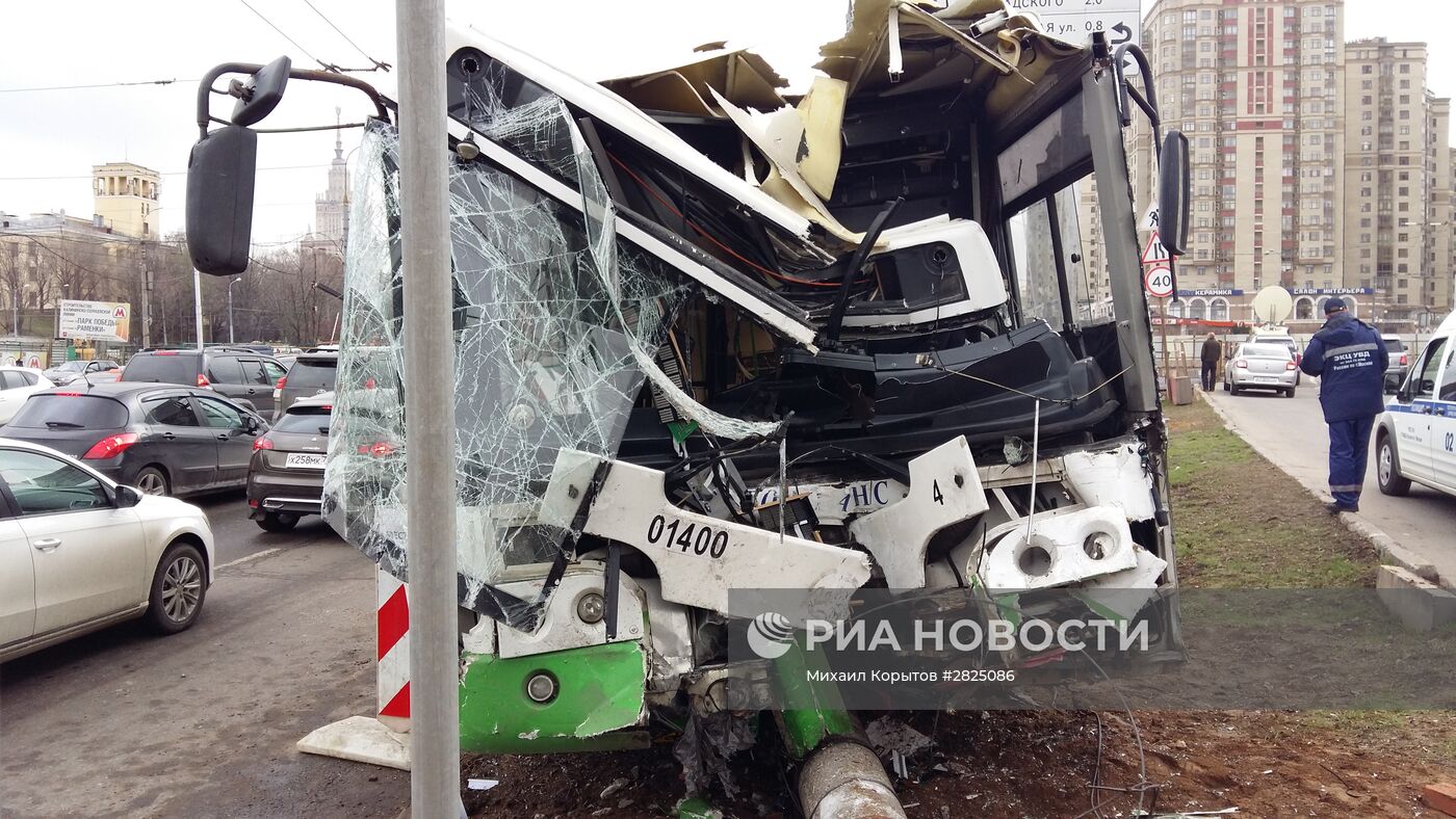 Авария с участием автобуса в Москве