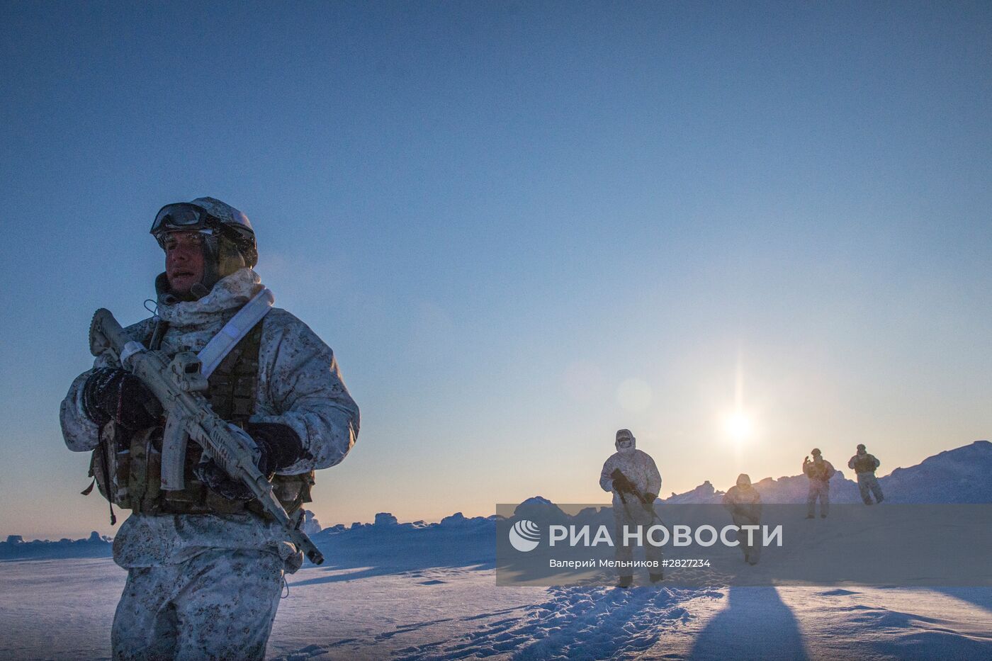 Учения спецназа Чеченской Республики в районе Северного полюса