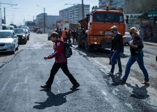 Ремонт дорог в Омске