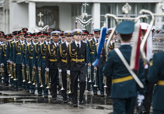 Смотр готовности сводного оркестра Московского гарнизона к военному параду
