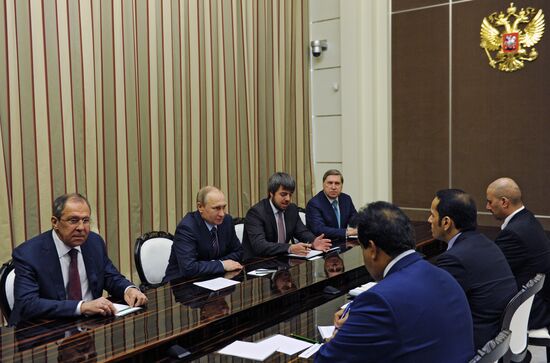 Встреча президента РФ В. Путина с министром иностранных дел Катара М. Аль Тани
