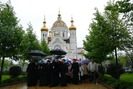 Открытие храма в честь святых благоверных князей Петра и Февронии Муромских в Донецке