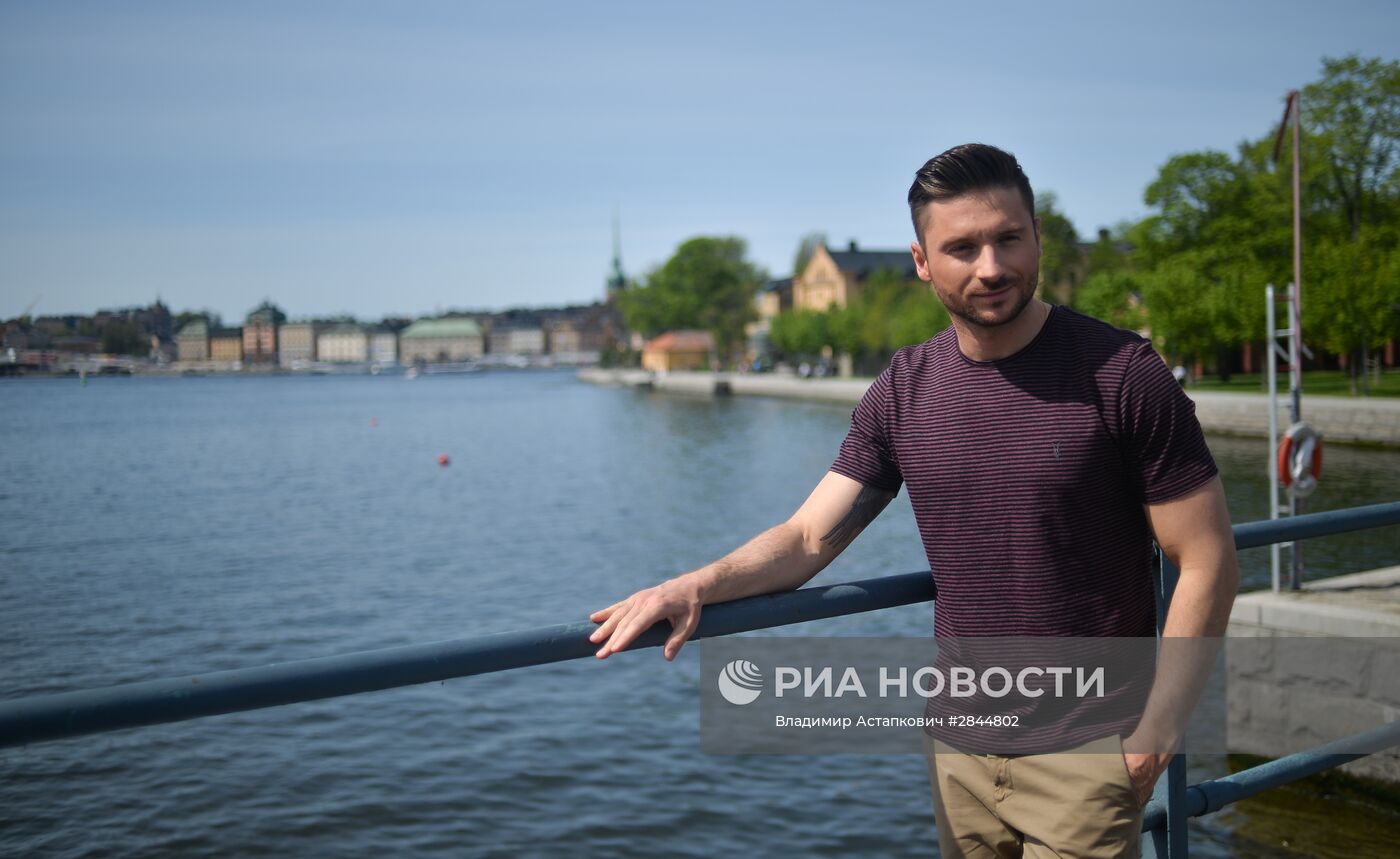Участник "Евровидение - 2016" Сергей Лазарев во время прогулки по Стокгольму