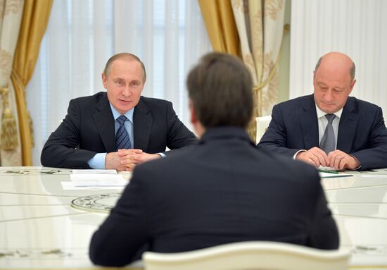Рабочая встреча президента РФ В. Путина с премьер-министром Сербии А. Вучичем