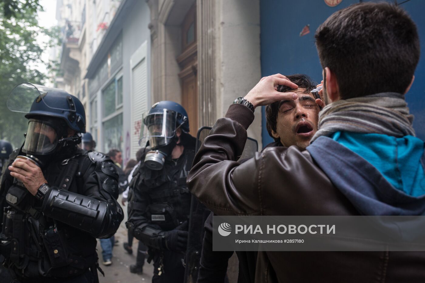 Акция протеста профсоюзов в Париже