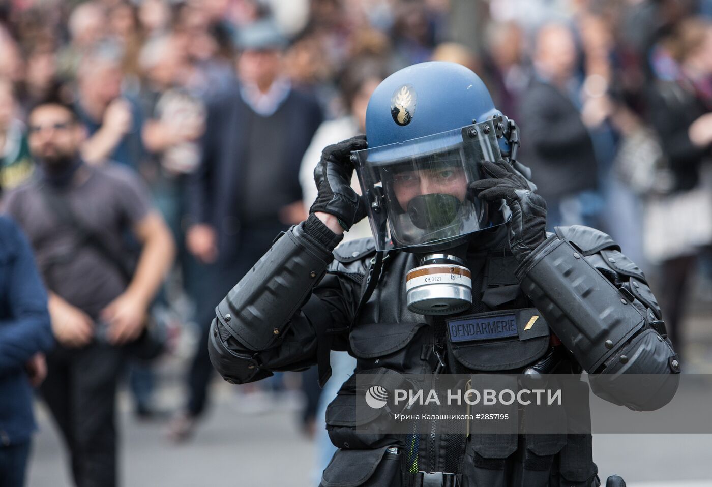 Акция протеста профсоюзов в Париже