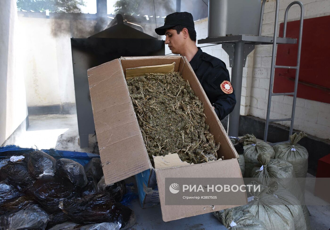 Уничтожение наркотических средств в Таджикистане