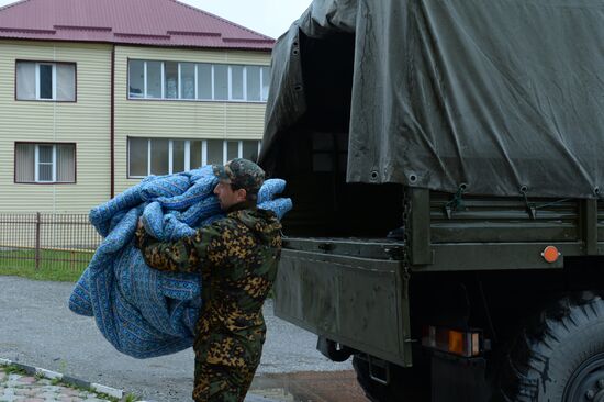 Последствия оползней в Чеченской Республике