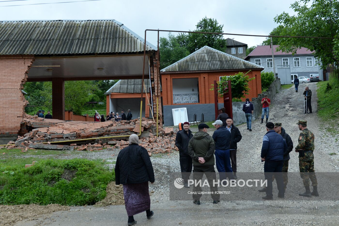Последствия оползней в Чеченской Республике