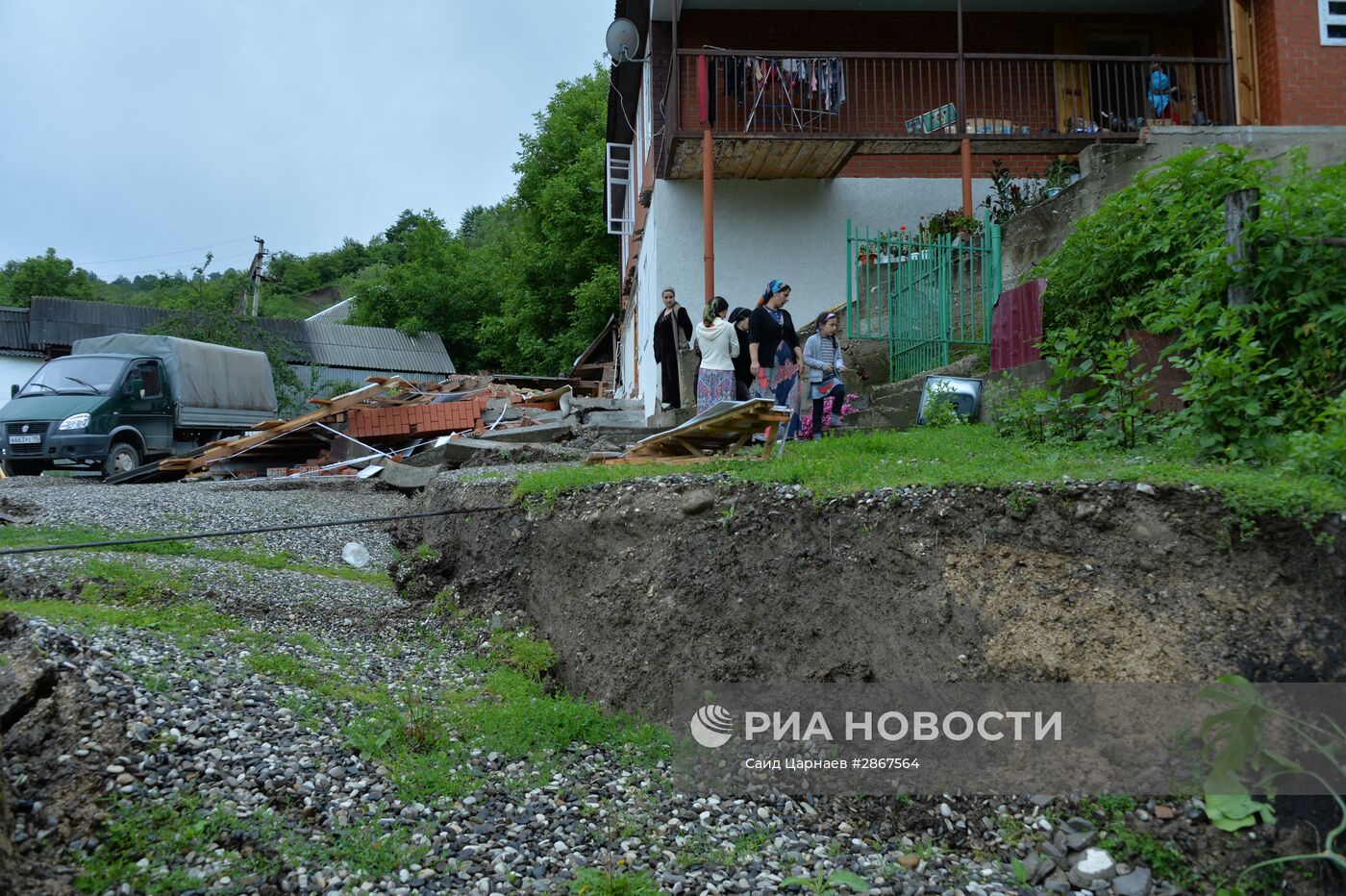 Последствия оползней в Чеченской Республике