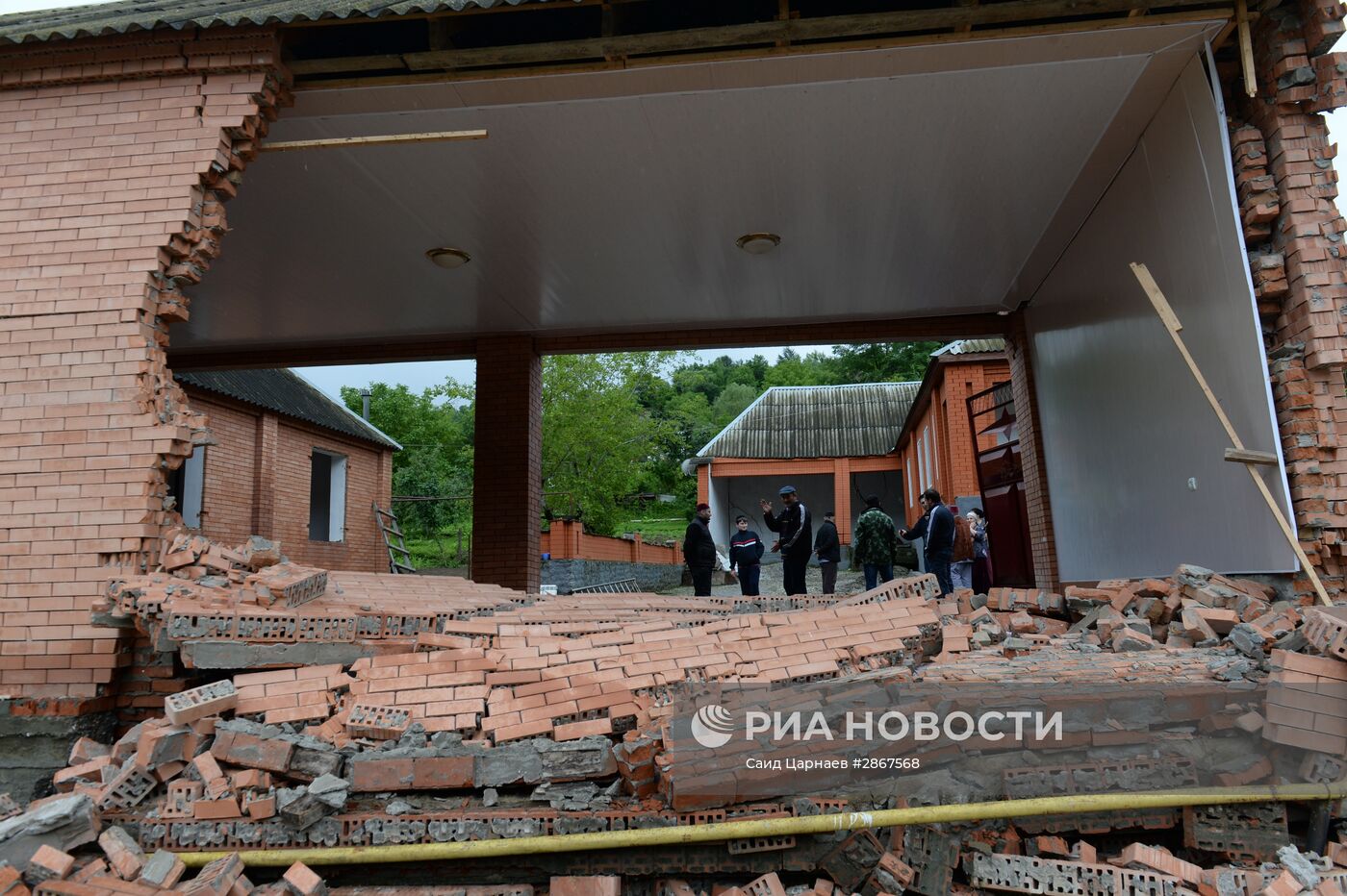 Последствия оползней в Чеченской Республике