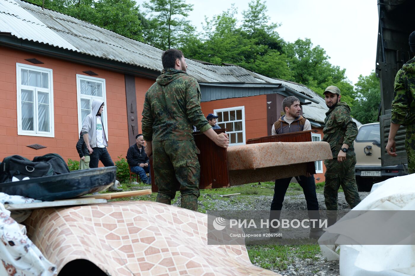 Последствия оползней в Чеченской Республике