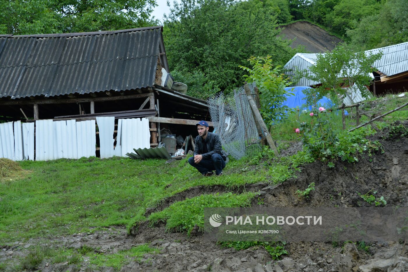 Последствия оползней в Чеченской Республике