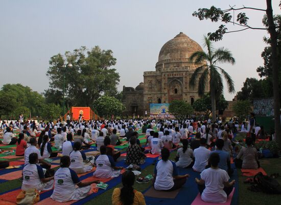Жители Дели отметили Международный день йоги