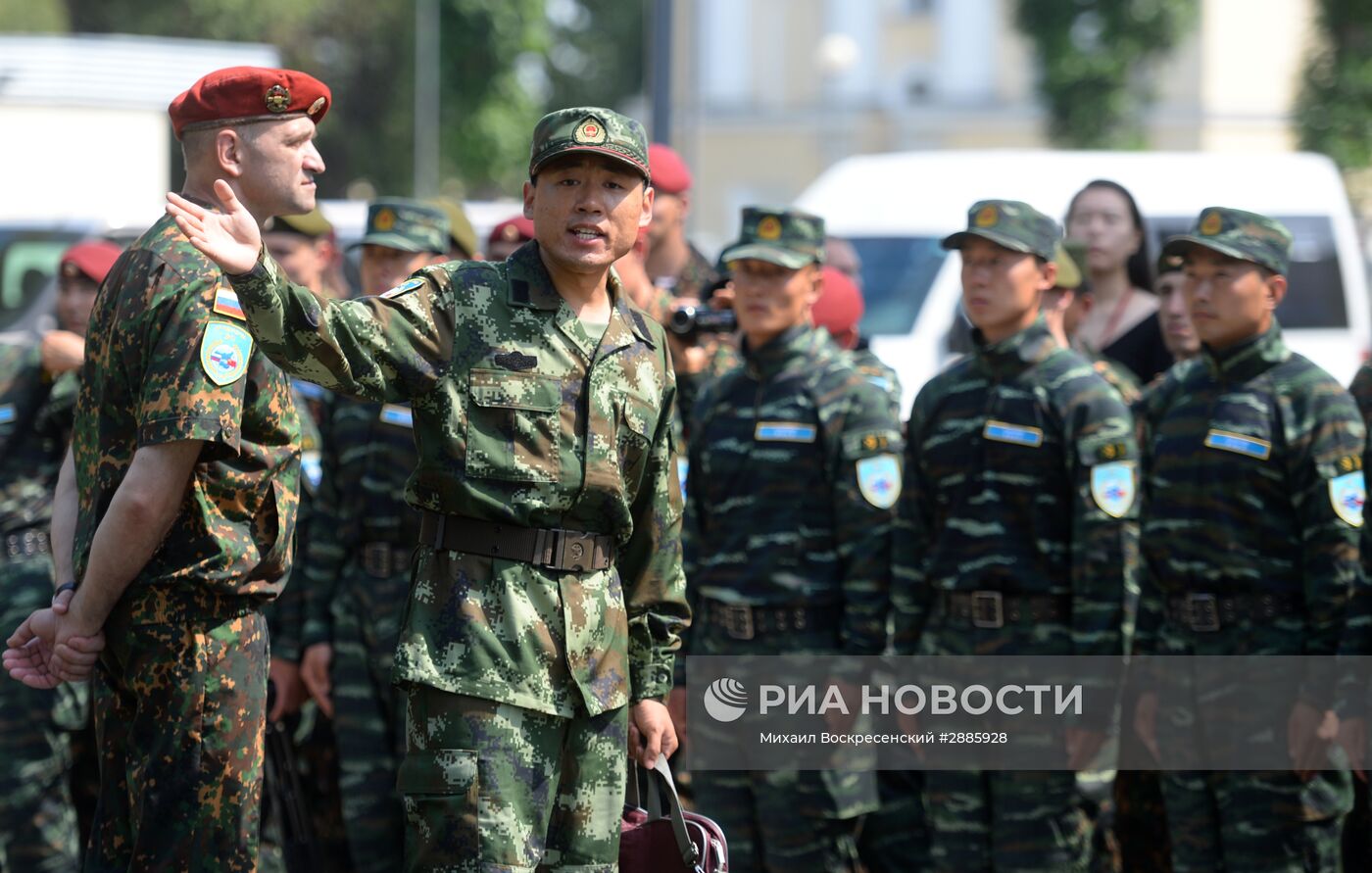 Открытие совместных занятий спецназовцев Национальной гвардии России и Народной вооруженной полиции Китая "Сотрудничество-2016"