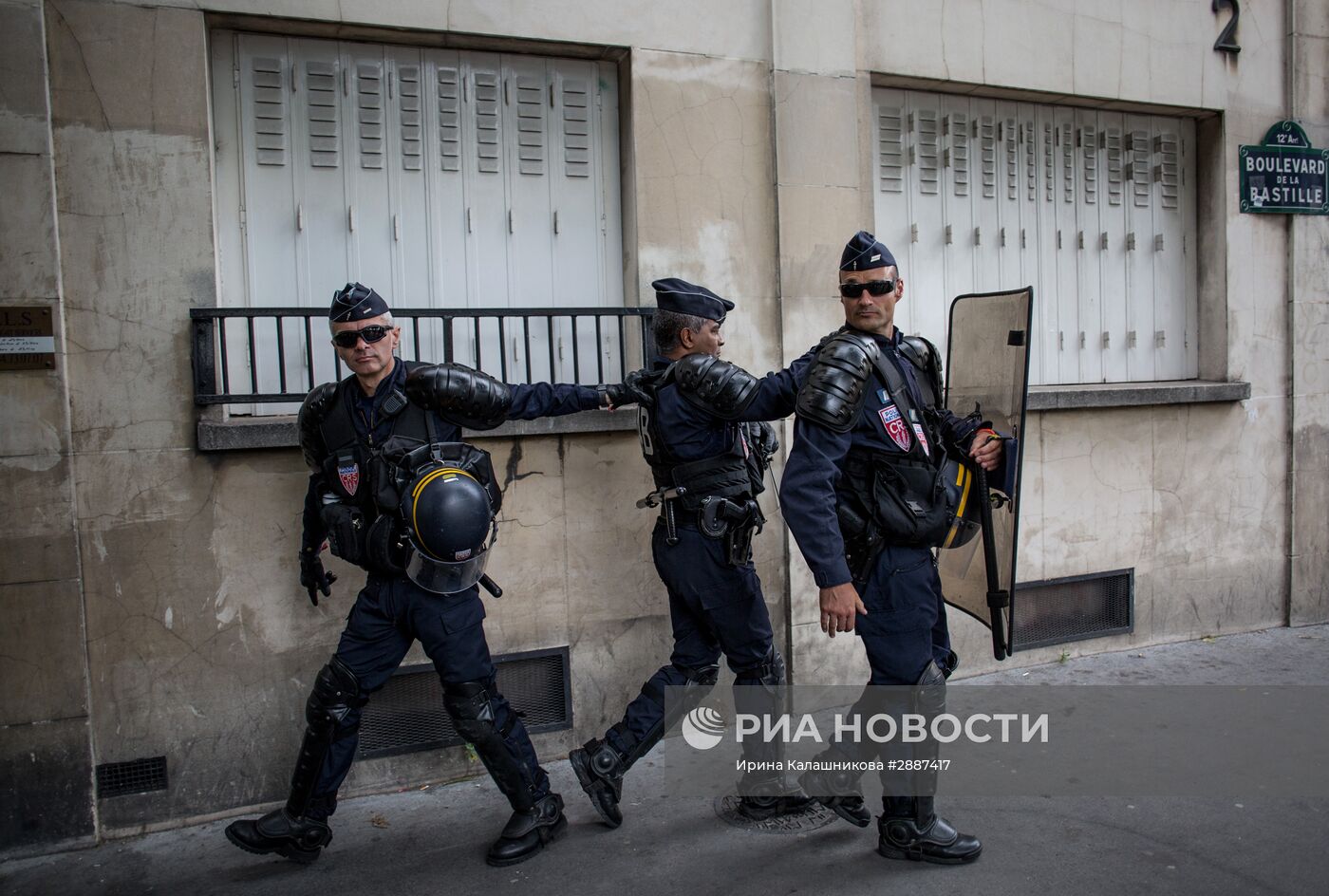 Акция протеста против нового трудового законодательства в Париже