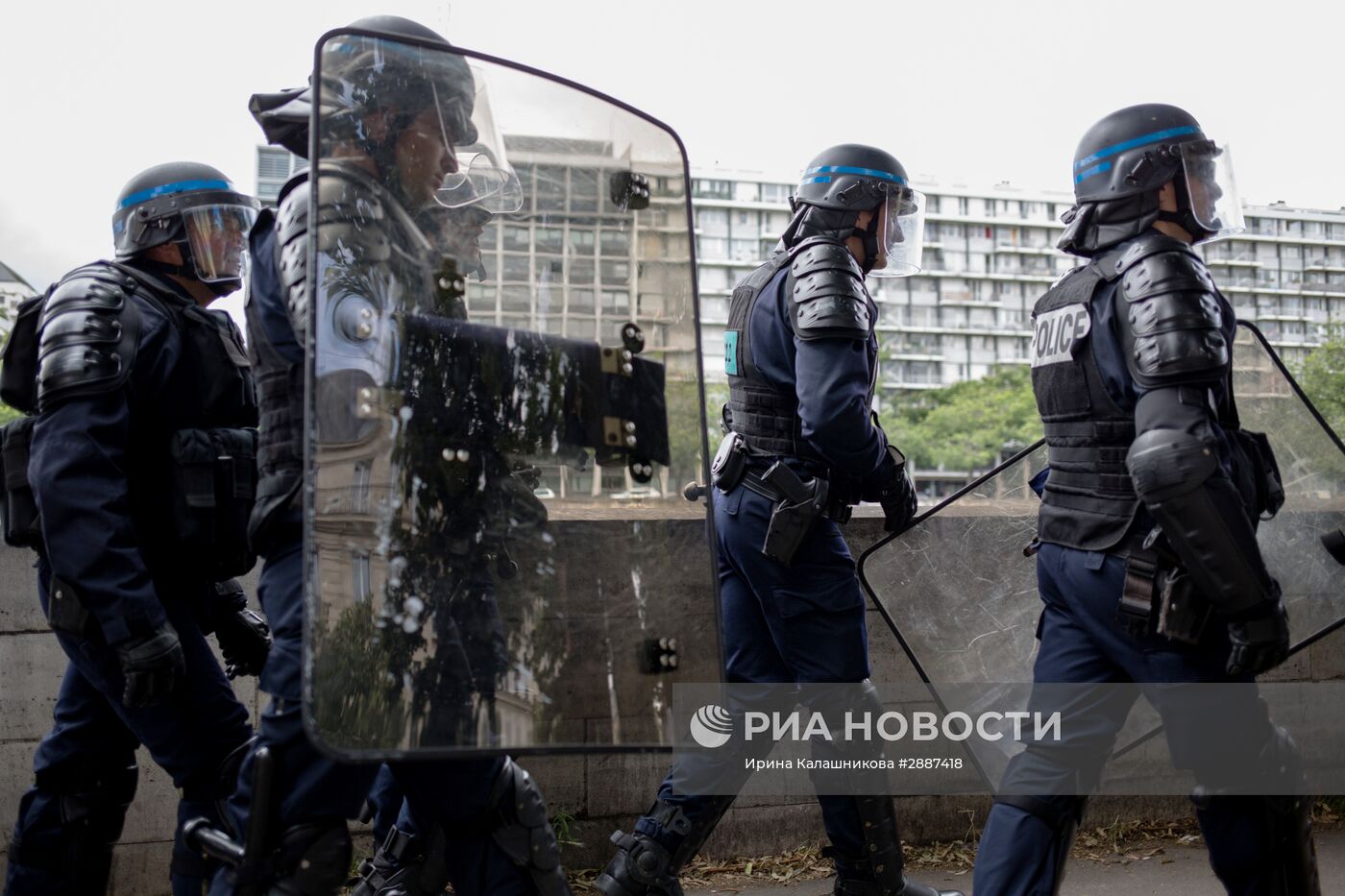 Акция протеста против нового трудового законодательства в Париже