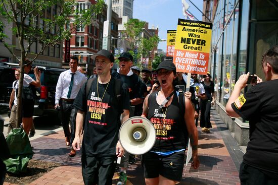 Акция протеста в Кливленде против полицейского произвола и расизма
