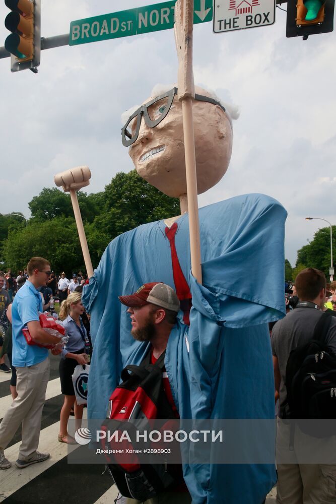 Акция сторонников Б.Сандерса в Филадельфии