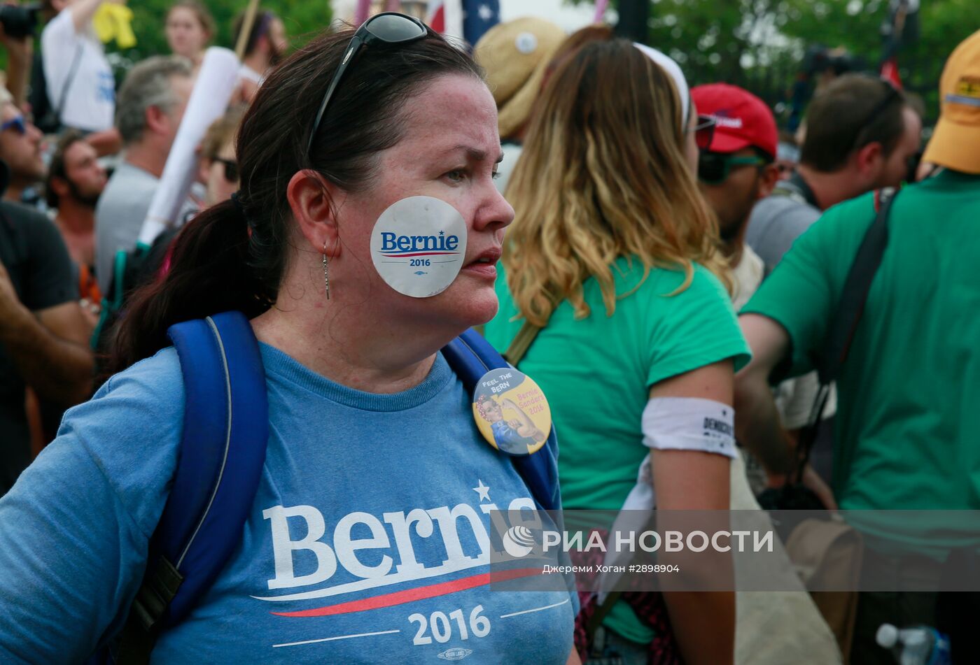 Акция сторонников Б.Сандерса в Филадельфии