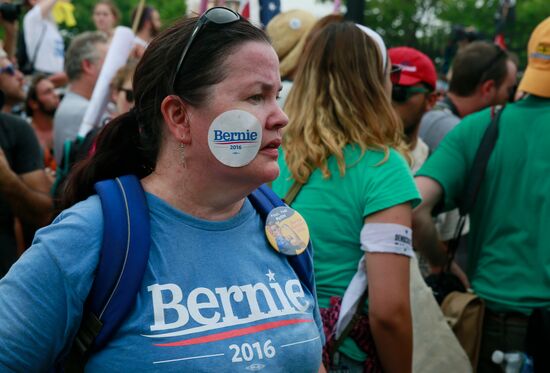 Акция сторонников Б.Сандерса в Филадельфии
