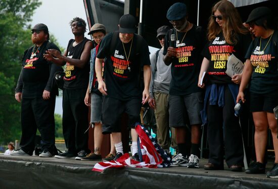 Акция сторонников Б.Сандерса в Филадельфии