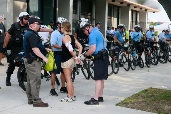 Акция сторонников Б.Сандерса в Филадельфии