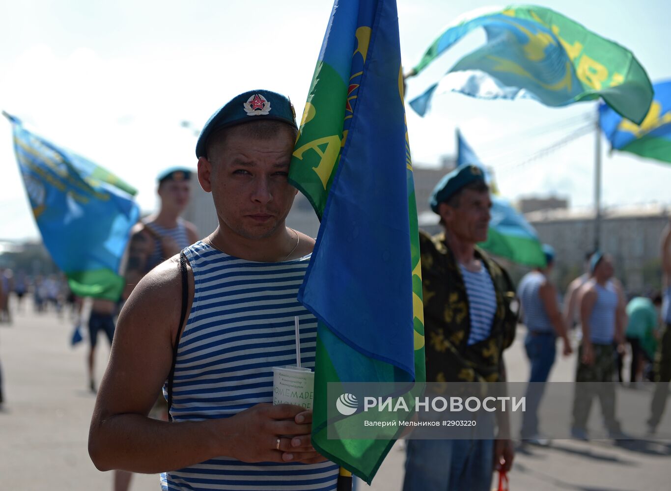 Празднование дня ВДВ в Москве