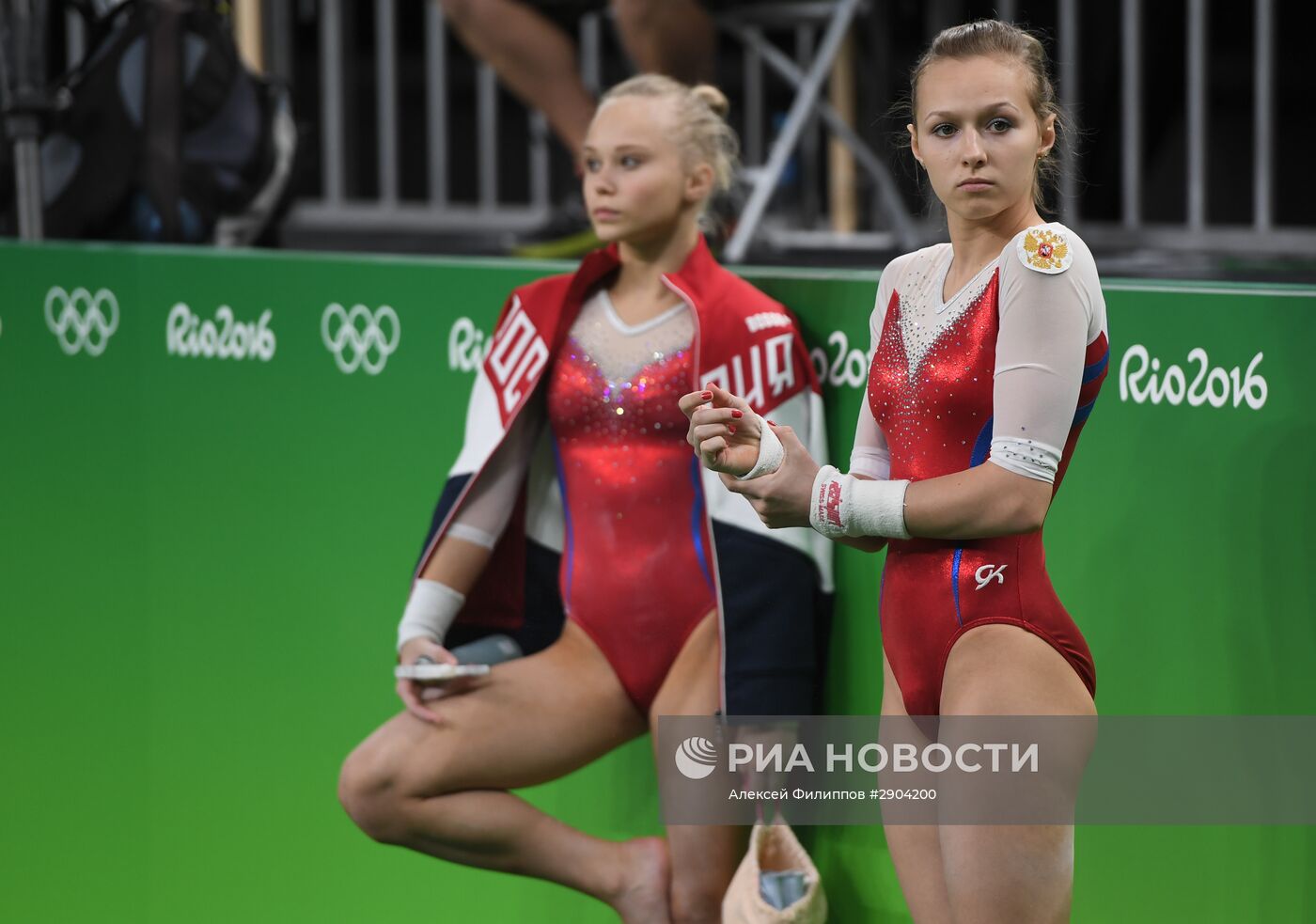 Тренировка олимпийской сборной России по спортивной гимнастике в Рио-де-Жанейро