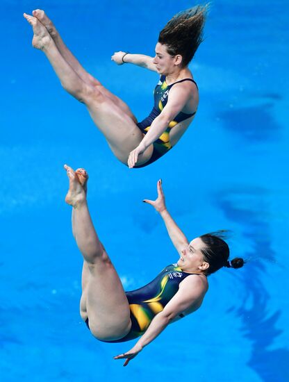 Олимпиада 2016. Синхронные прыжки в воду. Женщины. Трамплин 3 м