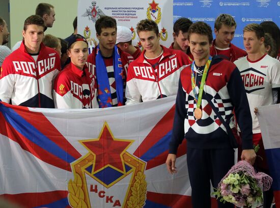 Прилет сборной России по плаванию из Рио-де-Жанейро