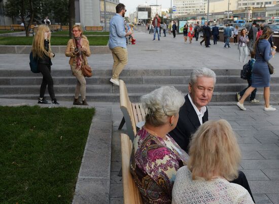Мэр Москвы Сергей Собянин ознакомился с ходом благоустройства центра столицы