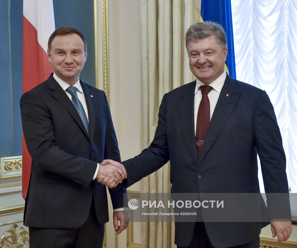Встреча президента Украины П. Порошенко с президентом Польши А. Дудой в Киеве