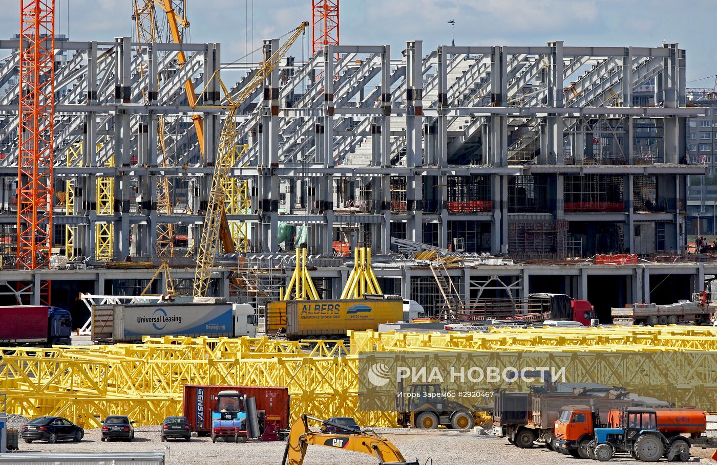 Монтаж металлоконструкций стадиона ЧМ-2018 в Калининграде