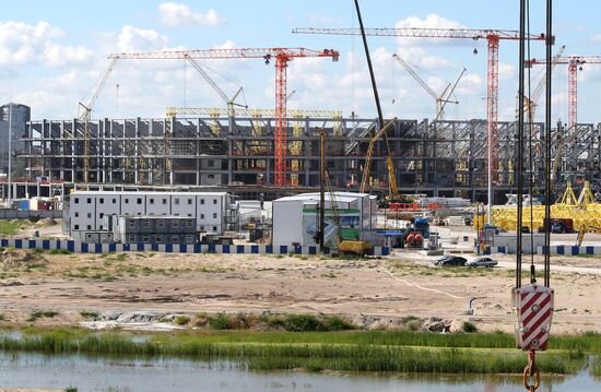 Монтаж металлоконструкций стадиона ЧМ-2018 в Калининграде
