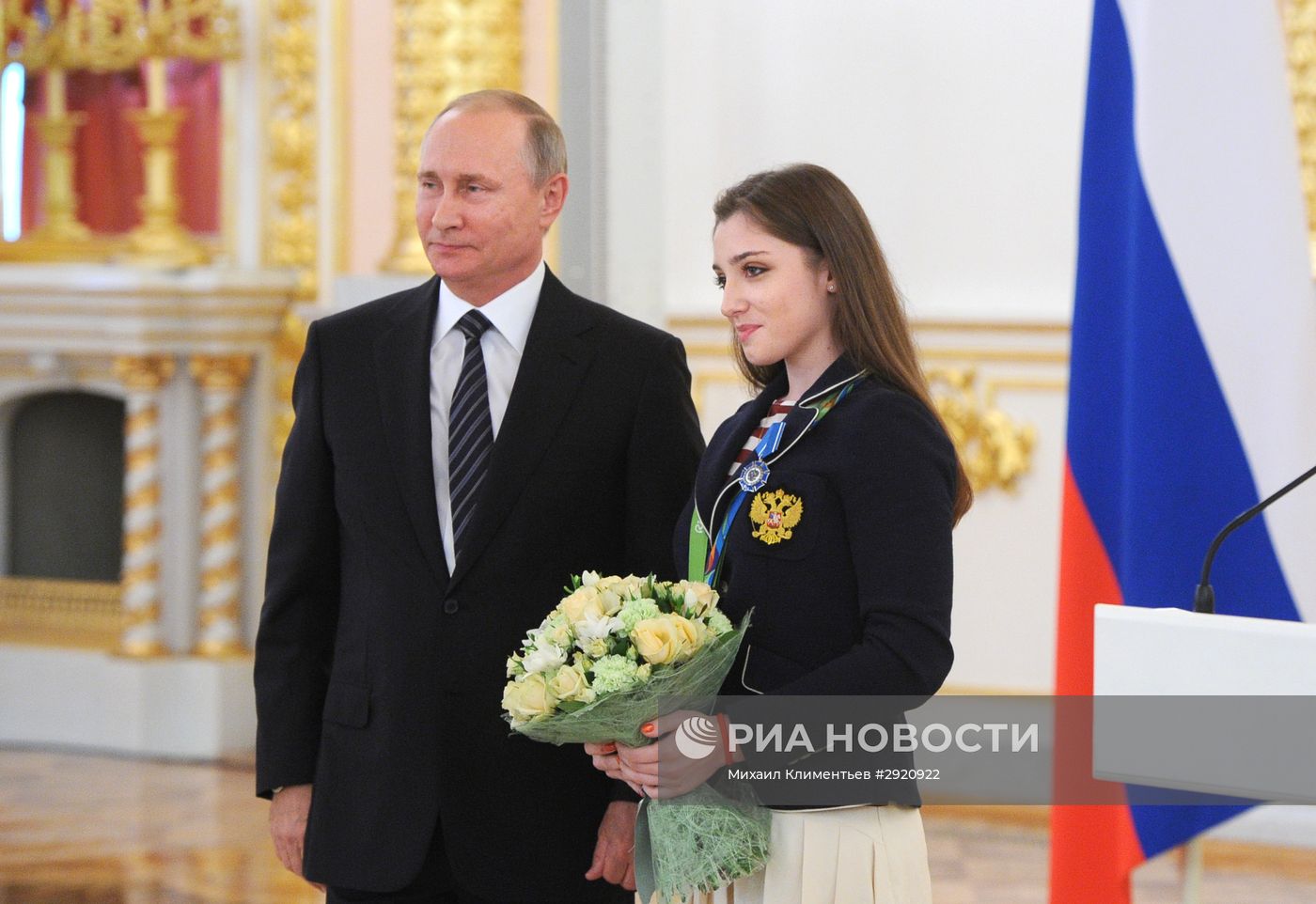 Церемония вручения президентом РФ В. Путиным госнаград победителям и призерам олимпийской сборной РФ