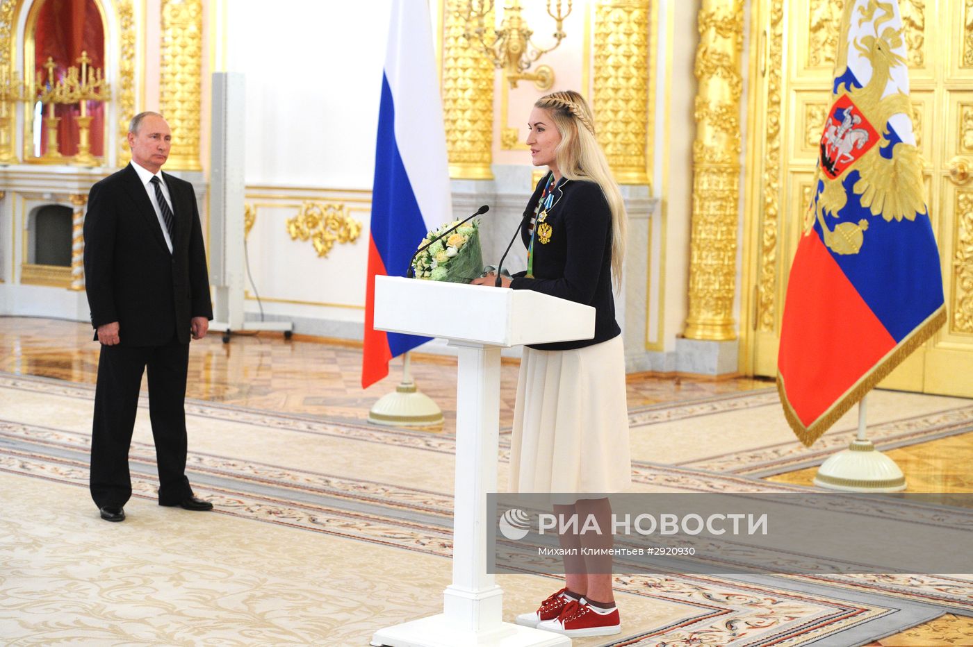 Церемония вручения президентом РФ В. Путиным госнаград победителям и призерам олимпийской сборной РФ