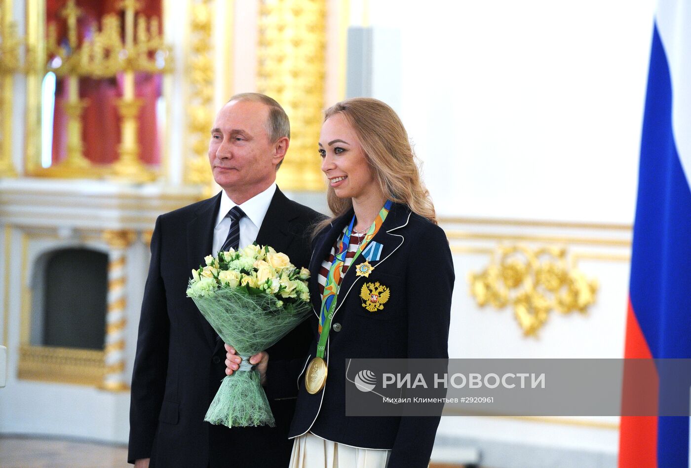 Церемония вручения президентом РФ В. Путиным госнаград победителям и призерам олимпийской сборной РФ